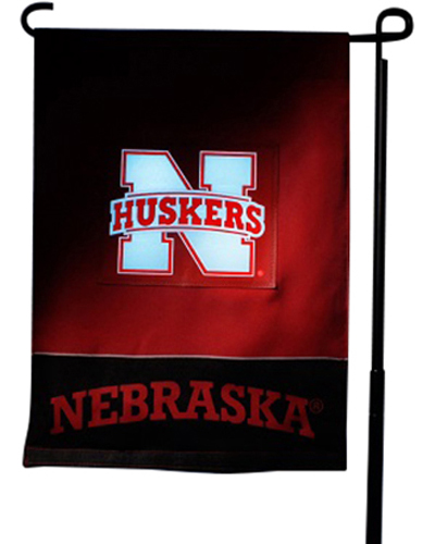 College Nebraska Cornhusker Light Show Garden Flag