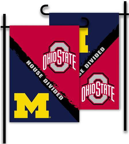 College Michigan/Ohio State House Divided Flag