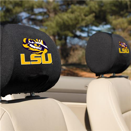 College LSU Tigers Headrest Covers - Set of 2