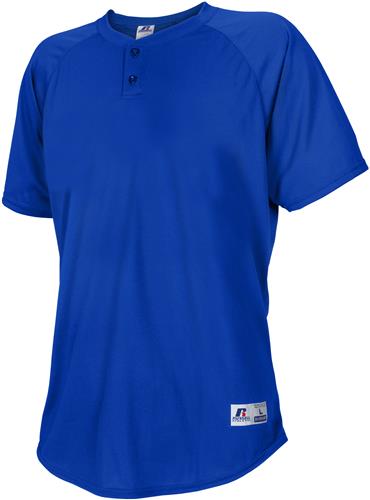 Adult & Youth Wicking 2-Button Placket Baseball Jerseys. Decorated in seven days or less.