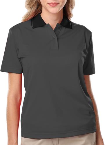 Blue Generation Women's Striped Trim Wicking Polo. Printing is available for this item.