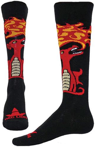 Red Lion Dragon Over-the-Calf Knee-High Socks