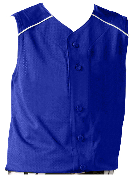  Custom Sleeveless Baseball Vest Double Knit 6 Button, Gray