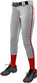 Tournament Low Rise Womens Girls Softball Pant With Piping