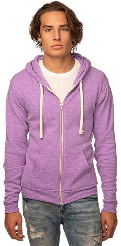 Royal Apparel Unisex ECO Triblend Full Zip Hoody 37050. Decorated in seven days or less.