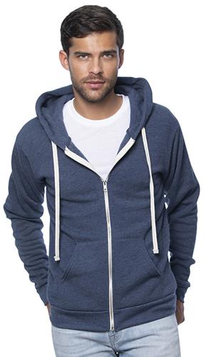 Royal Apparel Unisex Organic RPET Fleece Zip Hoodie 96050. Decorated in seven days or less.