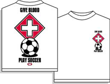 Give Blood Play Soccer tshirt
