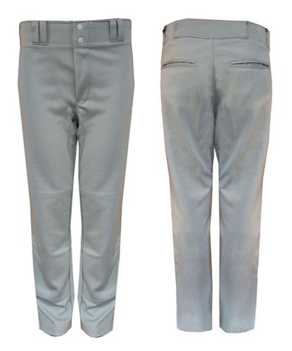 Adult (AS- 30" Inseam)  Grey Open Bottom Relaxed Fit Baseball Pants