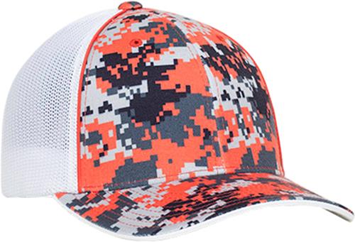 Pacific Headwear Pro-Model Digi Camo Trucker Caps. Embroidery is available on this item.