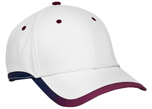 Pacific Headwear Lite Series Hook-And-Loop Adjustable Cap (White/Maroon). Embroidery is available on this item.