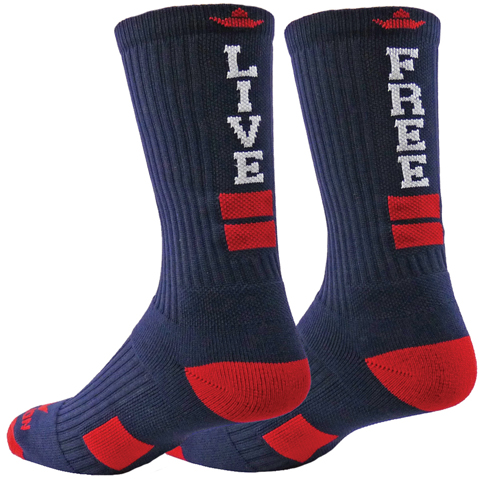 Red Lion Live Free Crew Socks - Closeout