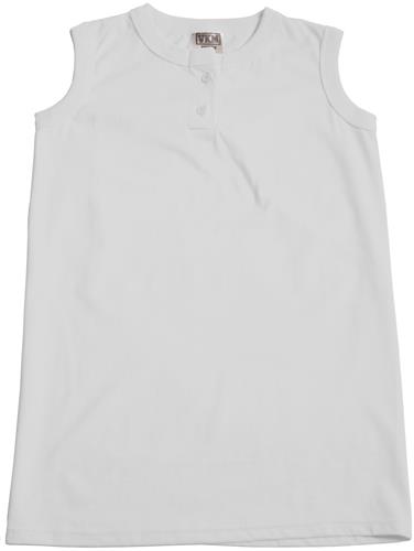 Girls Large (ROYAL) Sleeveless 2-Button Softball Jersey