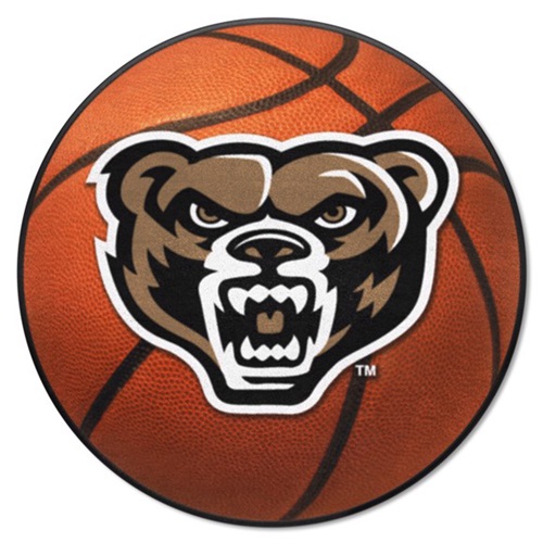 Oakland Golden Grizzlies Basketball Mat 27" Round