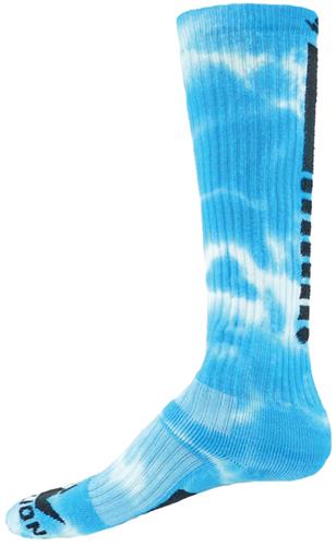 Adult Large 10-13 (Neon Blue Tie Dyed) Over-the-Calf Knee High Socks