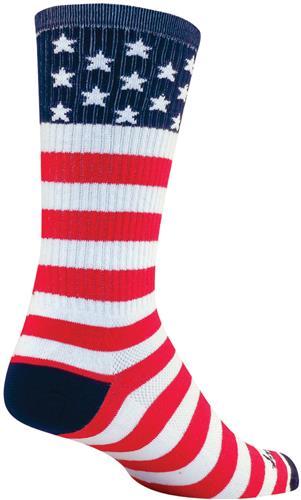 Sockguy USA Flag 8" Crew Cuff Socks