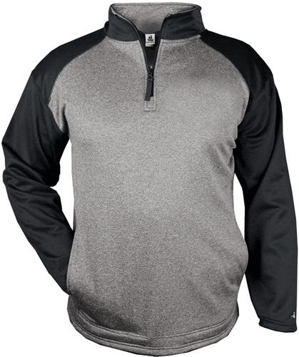 Badger Sport Adult Sport Heather 1/4 Zip Pullover. Decorated in seven days or less.