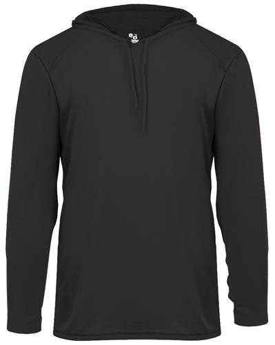 Badger Sport Adult/Youth B-Core LS Hood Tee. Decorated in seven days or less.