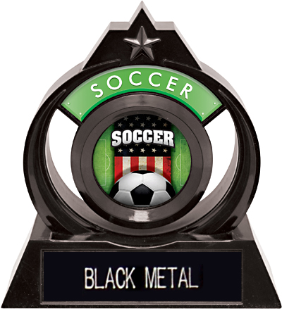 Hasty Awards Eclipse 6" Patriot Soccer Trophy. Engraving is available on this item.