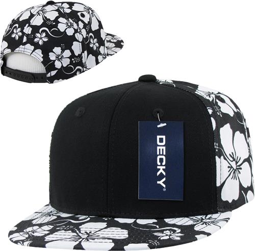 Decky Solid Front Floral 6-panel Snapback Cap. Embroidery is available on this item.