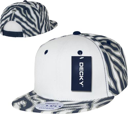 Decky Ziger White Front 6-panel Snapback Caps. Embroidery is available on this item.