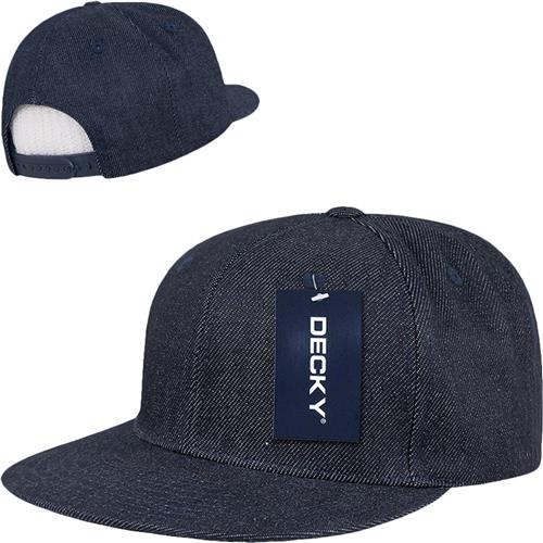 Decky Denim 6-panel Snapback Caps. Embroidery is available on this item.