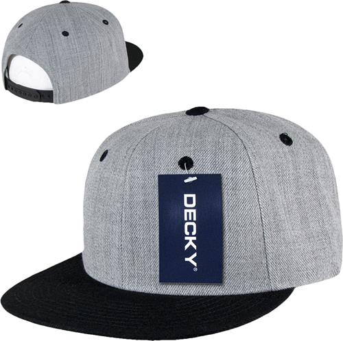 Decky Heather Grey 6-panel Snapback Caps. Embroidery is available on this item.