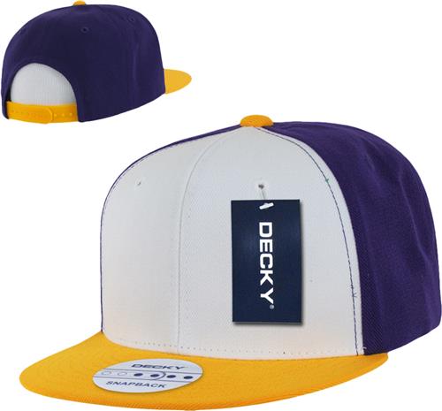 Decky 3 Tone Flat Bill 6-panel Snapback Caps. Embroidery is available on this item.