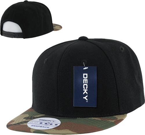 Decky Camo Bill 6-panel Snapback Caps. Embroidery is available on this item.