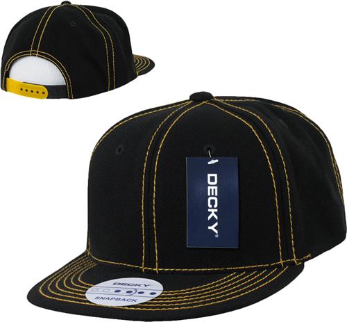 Decky Contra-Stitch 6-panel Snapback Caps. Embroidery is available on this item.