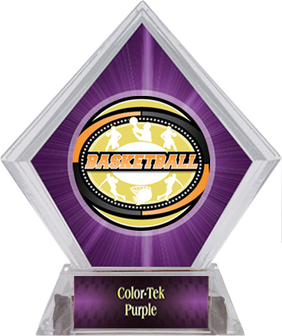 Award Classic Basketball Purple Diamond Ice Trophy. Personalization is available on this item.