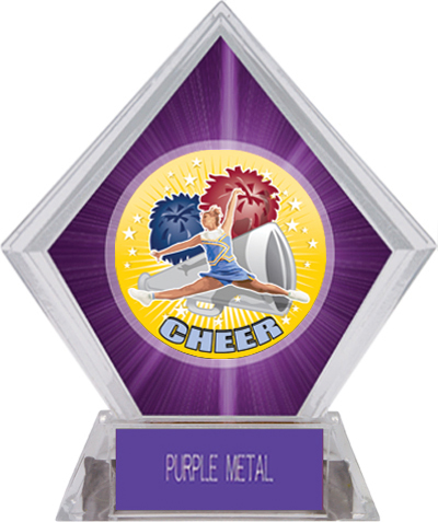 Hasty Awards HD Cheer Purple Diamond Ice Trophy. Engraving is available on this item.