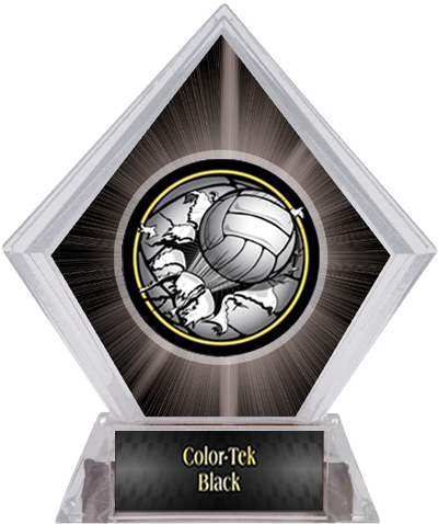 Award Bust-Out Volleyball Black Diamond Ice Trophy. Personalization is available on this item.