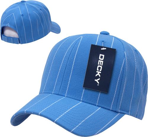 Decky Pin Striped Adjustable 6-panel Ball Caps. Embroidery is available on this item.