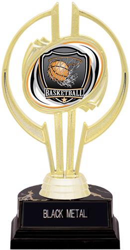 Gold Hurricane 7" Shield Basketball Trophy. Engraving is available on this item.
