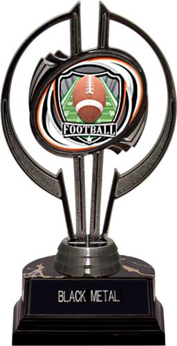 Black Hurricane 7" Shield Football Trophy. Engraving is available on this item.
