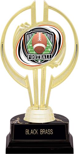 Awards Gold Hurricane 7" Shield Football Trophy. Engraving is available on this item.