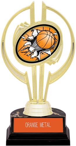 Gold Hurricane 7" Bust-Out Basketball Trophy. Engraving is available on this item.