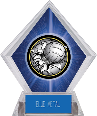 Bust-Out Volleyball Blue Diamond Ice Trophy. Engraving is available on this item.