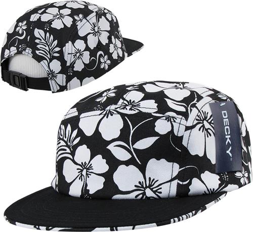 Decky Floral Solid Bill 5-panel Racer Cap