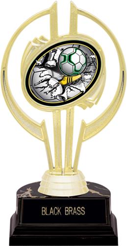 Awards Gold Hurricane 7" Bust-Out Soccer Trophy. Engraving is available on this item.