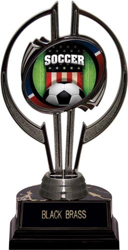 Awards Black Hurricane 7" Patriot Soccer Trophy. Engraving is available on this item.