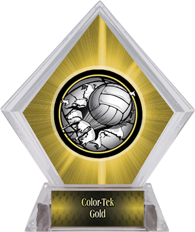 Bust-Out Volleyball Yellow Diamond Ice Trophy. Personalization is available on this item.