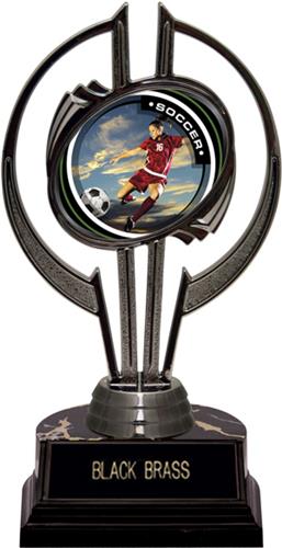Awards Black Hurricane 7" PR Female Soccer Trophy. Engraving is available on this item.