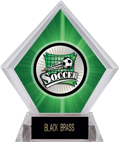 Xtreme Soccer Green Diamond Ice Trophy. Engraving is available on this item.