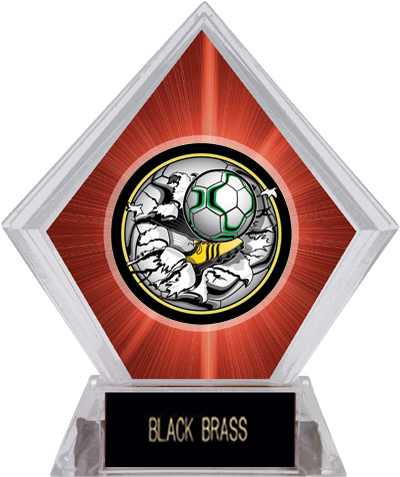 Awards Bust-Out Soccer Red Diamond Ice Trophy. Engraving is available on this item.