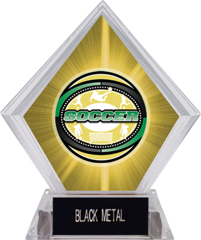 Awards Classic Soccer Yellow Diamond Ice Trophy. Engraving is available on this item.
