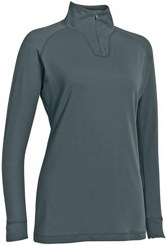 Womens Long Sleeve Stretch 1/4" Zip Pullover. Decorated in seven days or less.