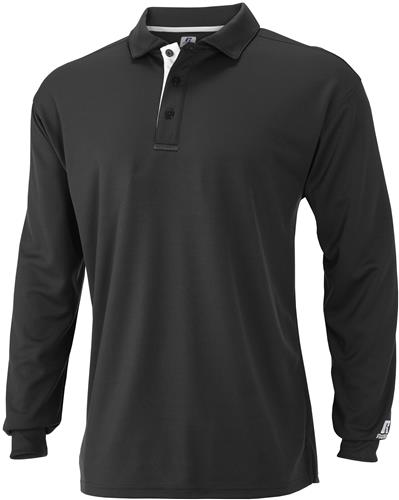 Adult Smal 3-Button Men's Wicking Long Sleeve Polo