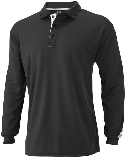 Adult Smal 3-Button Men's Wicking Long Sleeve Polo