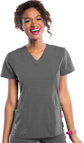 Smitten Womens Headliner V-Neck Tattoo Scrub Tunic. Embroidery is available on this item.